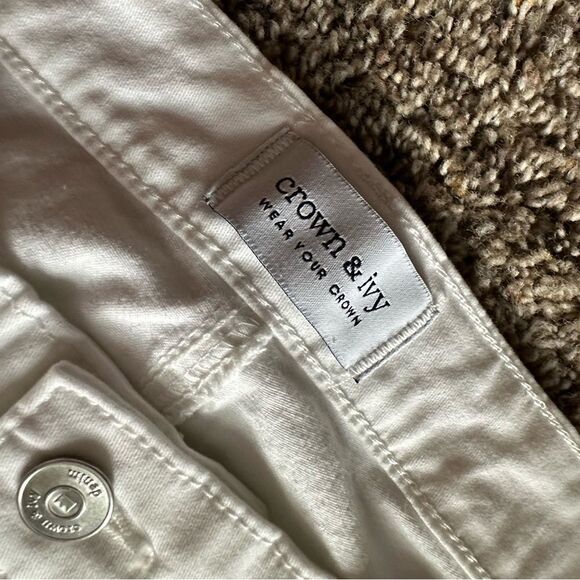 Crown & Ivy Jeans High Rise Skinny Crop New White Stretchy Womens Size 22W - Picture 10 of 11